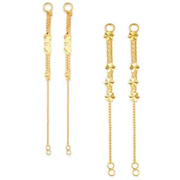 Vighnaharta Set Of 2 Gold-Plated Ear Chain image 1