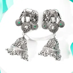 Priyaasi Silver-Plated Contemporary Jhumkas-image-45