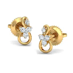 KUBERBOX 18KT Gold Diamond-Studded Stud Earrings-0.94 gm-image-68