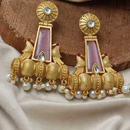 Ozanoo Gold-Plated Classic Drop Earrings-42