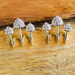 PolluxCraft Gold-Plated Zircon Stones Studded Contemporary Studs-18