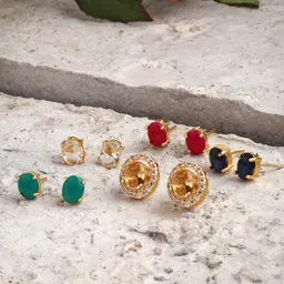 Kennice Set of 5 Oval Studs Earrings image 2