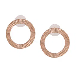 Estele Rose Gold Plated Circular Studs Earrings image 2