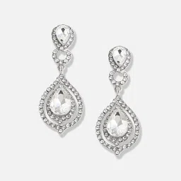 SOHI Artificial Stones Silver Plated Drop Earrings image 3