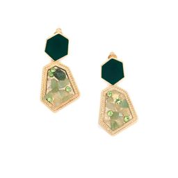 SOHI Green Contemporary Drop Earrings image 2