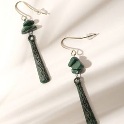 XPNSV Green Contemporary Drop Earrings image 5