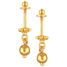 Vighnaharta Gold-Plated Contemporary Drop Earrings image 2