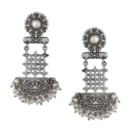 DASTOOR Silver-Plated Contemporary Drop Earrings image 2