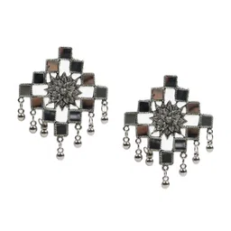 VAGHBHATT Triangular Shaped Floral Earrings image 3