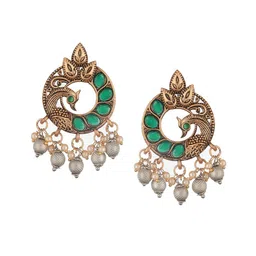Jazz and Sizzle Peacock Shaped Chandbalis Earrings image 5