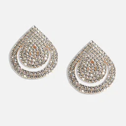 SOHI Gold-Plated Teardrop Shaped Drop Earrings image 2