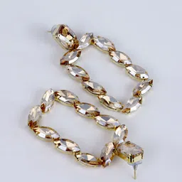VAGHBHATT Gold-Toned Geometric Drop Earrings image 2
