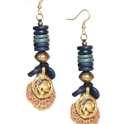 AAKRITI ART CREATIONS Gold-Plated Comtemporary Drop Earrings image 3