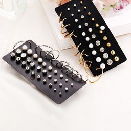 Peora Set of 25 Gold-Plated Contemporary Studs Earrings image 2