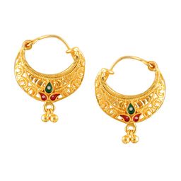 Vighnaharta Set of 2 Gold Plated Jhumkas & Chandbalis image 3