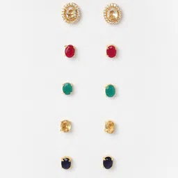 Kennice Set of 5 Oval Studs Earrings image 3