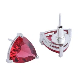 THE AAB STUDIO Rhodium-Plated Triangular Studs Earrings image 3