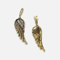 SOHI Gold-Plated Artificial Stones Studded Contemporary Drop Earrings image 4