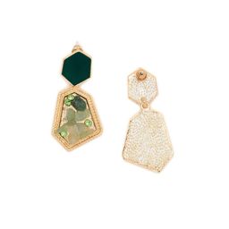SOHI Green Contemporary Drop Earrings image 3