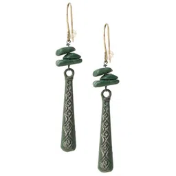 XPNSV Green Contemporary Drop Earrings image 2