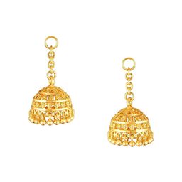 Vighnaharta 3 IN 1 Gold-Plated Stud Earrings With Jhumkha & Chain Drop image 4