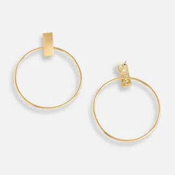 SOHI Gold Plated Circular Drop Earrings image 2