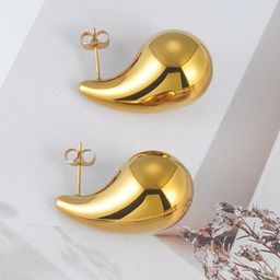 FIMBUL Gold-Plated Lightweight Teardrop Shaped Drop Earrings image 5