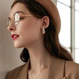 FIMBUL Gold-Plated Lightweight Teardrop Shaped Drop Earrings image 3