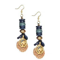 AAKRITI ART CREATIONS Gold-Plated Comtemporary Drop Earrings image 2