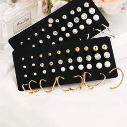 Peora Set of 25 Gold-Plated Contemporary Studs Earrings image 3
