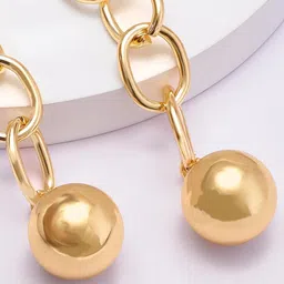 Rubans Voguish Gold-Plated Classic Linked Chain Drop Earrings image 4