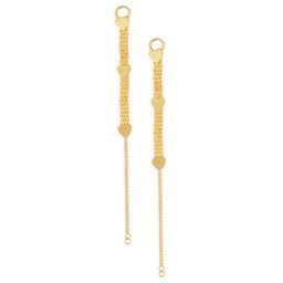 Vighnaharta Set Of 2 Gold-Plated Drop Ear Chain image 3