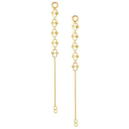 Vighnaharta Set Of 2 Gold-Plated Drop Ear Chain image 2