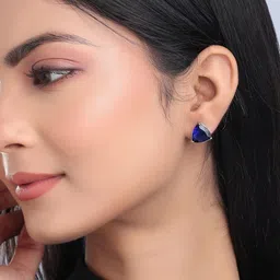 THE AAB STUDIO Rhodium-Plated Triangular Studs Earrings image 2