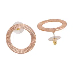 Estele Rose Gold Plated Circular Studs Earrings image 4