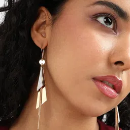 SOHI Gold Plated Drop Earrings image 2