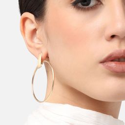 SOHI Gold Plated Circular Drop Earrings image 4