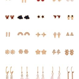 Zaveri Pearls Set Of 25 Gold Plated Studs Earrings image 5