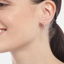 Aadvik Designs Rose Gold-Plated AD Studded Geometric Studs Earrings-21