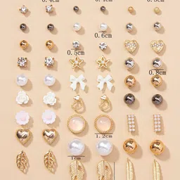 Shining Diva Fashion Set of 30 Contemporary Studs Earrings image 4