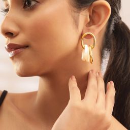 Rubans Voguish Gold Plated Drop Earrings-96