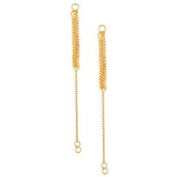Vighnaharta Set Of 2 Gold-Plated Drop Ear Chain image 3