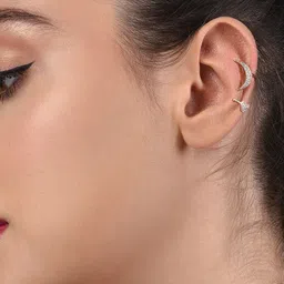 Zaveri Pearls Set of 2 Rose Gold Rose Gold Plated Contemporary Studs Earrings-54