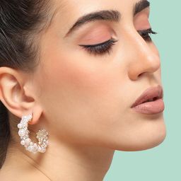 SOHI Gold-Plated Contemporary Half Hoop Earrings-6