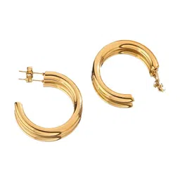 MYKI Stainless Steel Gold-Plated Half Hoop Earrings image 5