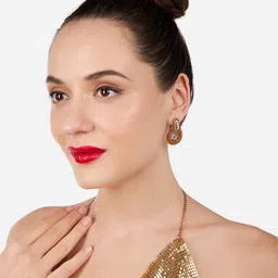 AMI Set of 2 Gold-Plated Contemporary Drop Earrings image 2