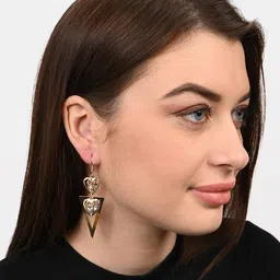 BuckleUp Set Of 2 Gold-Plated Contemporary Drop Earrings image 2