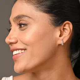 Clara 925 Sterling Silver Rhodium-Plated Contemporary Hoop Earrings image 5