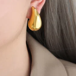 FIMBUL Gold-Plated Lightweight Teardrop Shaped Drop Earrings image 2