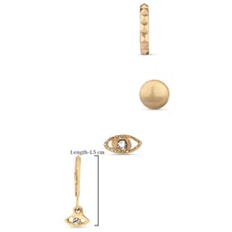 ToniQ Pair Of 4 Gold Plated Geometric Studs Earrings image 2